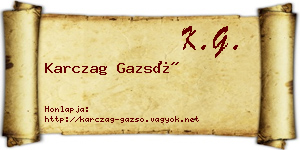 Karczag Gazsó névjegykártya